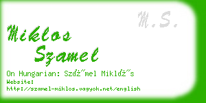 miklos szamel business card